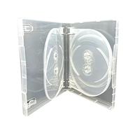 5 x Dragon Trading 7 Disc CD DVD Blu-ray Disc 27mm Clear DVD 7 Way Case - Pack of 5 - Slim Storage Solution for 7 Discs - Transparent Design for Easy Identification