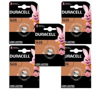 5 x Duracell 1620 Lithium Batteries 3V Coin Cell DL1620 CR1620 BR1620