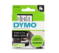 5 x Dymo D1 Standard Labelling Tape 40913 (S0720680) 9mm x 7m - Black on White