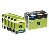 5 x Dymo D1 Standard Labelling Tape 45808 (S0720880) 19mm x 7m - Black on Yellow