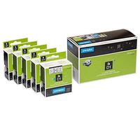 5 x Dymo D1 Standard Labelling Tape 53713 (S0720930) 24mm x 7m - Black on White