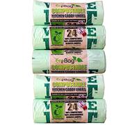 5 x Eco Bag Pack Of 24 Compostable Kitchen Caddy Bin Liners Food Waste Bin Bags 10L