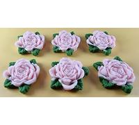 5 x Edible 3D 35mm High Detail Roses icing toppers, cake cupcakes decorations T108 (Baby Pink)