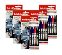 5 x Erich Krause Robogel 4PC Gel Ink Pens - Blue, Black & Red Ink Pens - 0.5mm Fine Point - Refillable (Refills Not Supplied) - Great Value Multi Buy Sets - Ideal for School, Home & Office Use.
