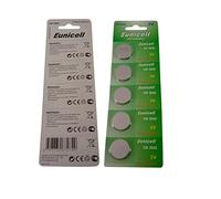 5 x Eunicell 3.0v Lithium Metal Coin Cell 3.0v Batteries CR2032 DL2032 5004LC CR 2032 in Separated Blister Packaging