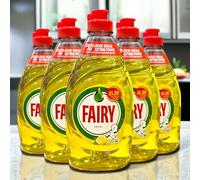 5 X Fairy Lemon Washing Up Liquid 320ml Bottles Powerful Grease-Cutting Dishwashing Liquid Concentrated Formula Long-Lasting Fresh Scent Gentle on Hands Kitchen Cleaning Essential