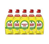 5 X Fairy Lemon Washing Up Liquid 320ml Bottles Powerful Grease-Cutting Dishwashing Liquid Concentrated Formula Long-Lasting Fresh Scent Gentle on Ha
