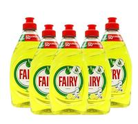 5 X Fairy Lemon Washing Up Liquid 320ml Bottles Powerful Grease-Cutting Dishwashing Liquid Concentrated Formula Long-Lasting Fresh Scent Gentle on Hands Kitchen Cleaning Essential