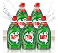 5 x Fairy Original Washing Up Liquid 320ml Bottles Powerful Grease-Cutting Dishwashing Liquid Concentrated Formula Long-Lasting Fresh Scent Gentle on Hands Kitchen Cleaning Essential