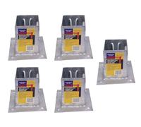 5 x Fence Post Holder 100mm posts Support Bolt Down Shoe Anchor Wedge Grip Galvanised for 100mm x 100mm posts (4") Eliza Tinsley Swiftpost, Pack of 5