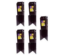 5 x Fence Post Holder 75mm posts Support Concrete In Shoe Anchor Clamp Grip Brown for 75mm x 75mm posts (3") Eliza Tinsley Swiftpost, Pack of 5