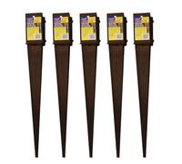 5 x Fence Post Holder 75mm posts Support Drive Down Spike Clamp Grip Brown for 75mm x 75mm posts, 600mm spike (3" x 24") Eliza Tinsley Swiftpost, Pack of 5