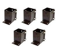 5 x Fence Post Holder 75mm posts Support Flush Fit Shoe Anchor Clamp Grip Brown for 75mm x 75mm posts (3") Eliza Tinsley Swiftpost, Pack of 5