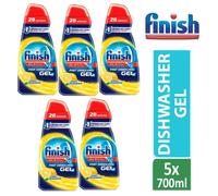 5 x Finish All In One Max Dishwasher Degreaser Fast Dissolving Gel Lemon 700 ml