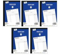 5 x Full Size A5 Invoice Duplicate Receipt Book Numbered Cash 1-40 Pages