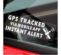 5 x G19 Stickers GPS Tracked Via Mobile APP Instant Alert Warning Tracking Device Tracker Security Signs Internal Window Car Van Camping Lorry Caravan Campervan White on Clear 30x87mm