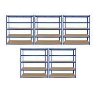 5 x Garage Shelves Shelving Unit Racking Boltless 1325kg Storage Shelf 160cm