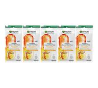 5 X Garnier Skin Active Vitamin C + Pineapple Extract Ampoule Face Sheet Mask 15g