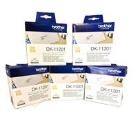 5 x Genuine Brother DK-11201 Roll of 29mm x 90mm Black On White Address Labels