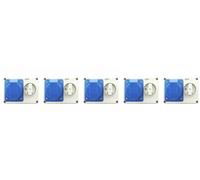 5 x Gewiss GW66015 Wall Mounted Sockets with interlock 32a Two Pin & Earth Blue