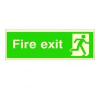 5 x Glow In The Dark Fire Exit Running Man Right Signs 300mm x 100mm - Self Adhesive