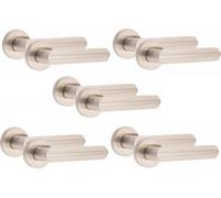 5 X Golden Grace Modern Lima Knurled Design Satin Nickel Internal Door Handles