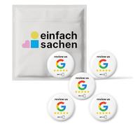 5 x Google NFC Stickers - "Review Us" - Self-Programmable & Reusable - 3 cm Diameter - Boost Ratings with One Tap - Universal, Contactless, No App Required - Perfect for POS, Shops & Services