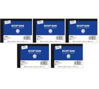5 x Half Size Receipt Book Invoice Duplicate Pad 80 Pages No Carbon Required