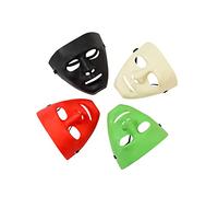 5 x Halloween Mask Multi Pack - Plain Green Black White Blue Red Costume Adult Outfit Scary Spooky Horror Party Face Fancy Dress Cosplay For Men Women