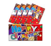 5 x Happy Christmas Novelty Wrappers Insults Secret Santa Love Gift Present Rude Funny (Chocolate not included)