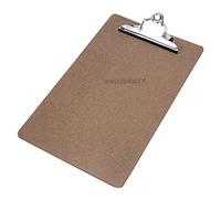5 x Hardboard Wooden Foolscap Clipboards with Metal Clips