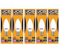 5 X JCB 6w = 40w LED Opal Candles - 3000k - Warm White (6w = 40w, Small Bayonet Cap (SBC) [Energy Class