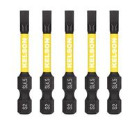 5 x KELSON 4.5mm Flat-Head 50mm Impact Rated Screwdriver Bits Slotted Slot SL4.5 1/4" Universal