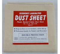 5 x Laminated Cotton Dust Sheets with Plastic Polythene Backing 12ft x 9ft | Reusable Drop Cloths for Painting & Decorating | Protective Paint Sheets for Furniture