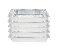 5 x Large Rectangular Aluminium Foil Roasting Dishes 6.2L / 42 x 32 x 8cm | Disposable Foil Trays for Oven Baking, Cooking, BBQ, Roasting, Food Storage & Catering