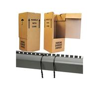5 x LARGE STRONG WARDROBE CARDBOARD BOXES WITH HANGING RAILS FOR MOVING REMOVAL