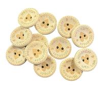5 x Large Wooden Engrave Buttons Handmade with Love and Hearts 2.5cm Across, Sold by Buttons and Bows Kettering