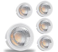 5 x LED Module as GU10 Replacement - 5 W 38° Dimmable Ceramic Super Flat 230 V - Light Bulb for Recessed Spotlights Lamp Bulb Light Spotlight (Warm White 3000 K)