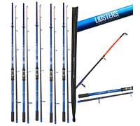 5 x Lidsters Fishing Beachcaster Sea Beach Pier Fishing Rods 12ft 2pc Blue