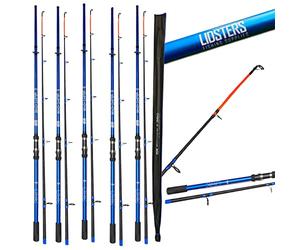 5 x Lidsters Fishing Beachcaster Sea Beach Pier Fishing Rods 12ft 2pc Blue