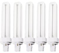 5 x Luxsa Lighting 13W CFL G24D-1 2 Pin Compact Fluorescent Light 13W PLC Tube Bulbs 870LM Energy Saving G24d-3 Compact Fluorescent Lamp CFL Light Bulbs 4000K Cool White Double Turn 2U Tube