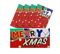 5 x Merry Xmas Novelty Wrappers Insults Secret Santa Love Gift Present Rude Funny (Chocolate not included)