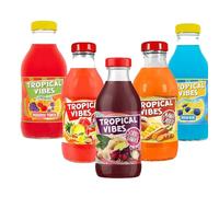 5 x Mixed Flavours of Troppicall Fruit Punch,Lemonade Ocean Blue,Lemonade Paradise Punch,Cheeky Cherry,Exotic Carrot Flavoured Summer Drinks 300ml