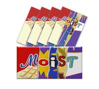 5 x Moist Chocolate Bar Wrapper - Get Well Soon Gifts, Teacher Gifts, Funny Gifts for Women, Men, Teachers Birthday Present Rude Joke Secret Santa (Chocolate not included)