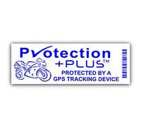 5 x Motorbike GPS Security Stickers-PP Design-Blue on White-Tracker Device-Motorcycle Bike Warning Tracking Signs