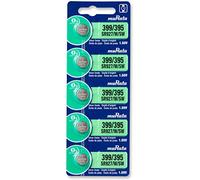 5 x Murata 395/399 SR927/W/SW AG7 SR57 Silver Oxide 0% Mercury Watch Battery [1 Strip of 5 Batteries]
