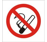 5 x NO SMOKING SYMBOL SIGN RIGID PLASTIC O/S 100x100mm 1mm