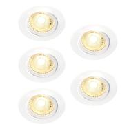 5 x Nordlux Octans White Round Recessed LED Spotlight GU10 4.8W Warm White