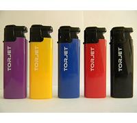 Torjet 5 X Original Lighters Windproof Jet Flame Very Strong Refillable Black Blue Red Yellow