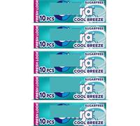 5 x packs Cool Breeze Flavour Sugar Free Chewing Gum - Freshens Breath, With Xylitol, Helps with Oral Hygiene for Healthy Teeth and Gums